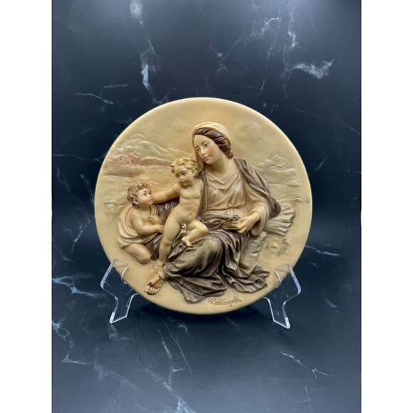 Il Dono Della Tenerezza Dante Di Volteradici 1988 Italy Alabaster Plate BA 2108 - Picture 2 of 13